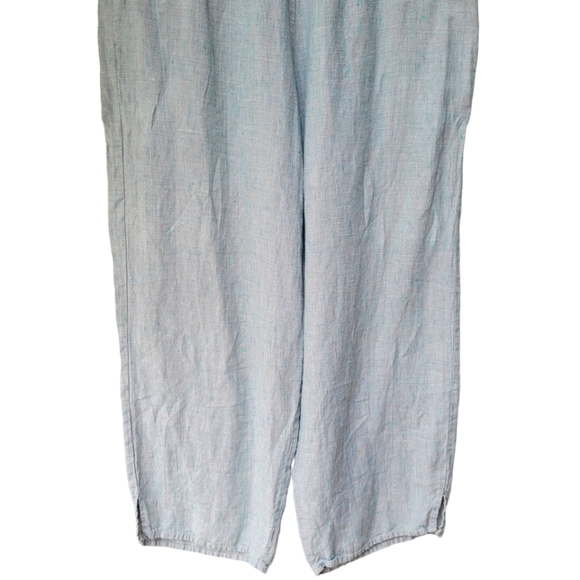 Flax 100% Linen Striped Wide Leg Pants Size M - Picture 4 of 15